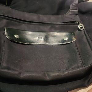 longchamp black  shoulder bag with Leather Accent